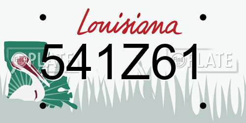 541Z61 Louisiana License Plate