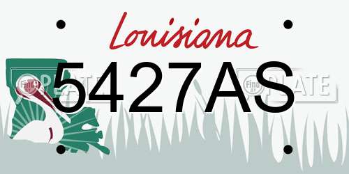 5427AS Louisiana License Plate