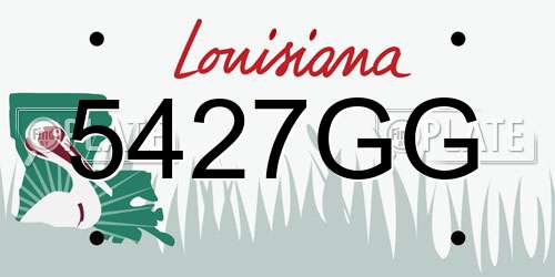 5427GG Louisiana License Plate