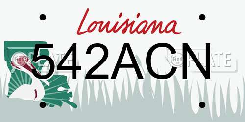 542ACN Louisiana License Plate