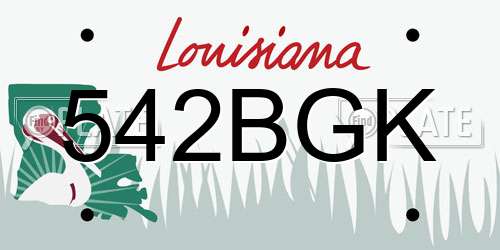 542BGK Louisiana License Plate