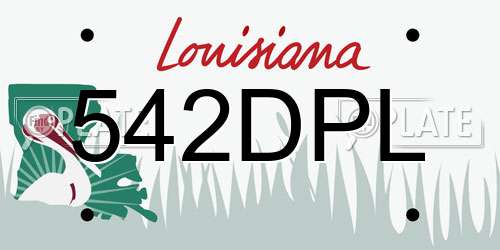 542DPL Louisiana License Plate