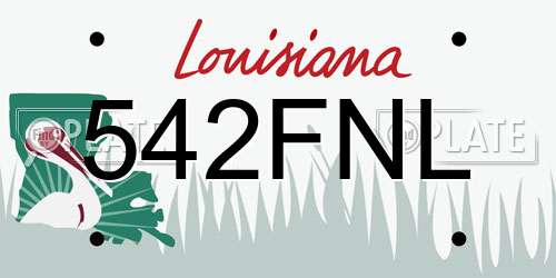 542FNL Louisiana License Plate