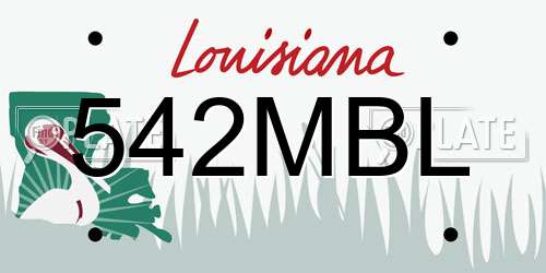 542MBL Louisiana License Plate
