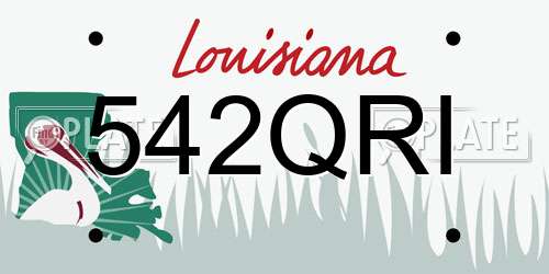 542QRI Louisiana License Plate