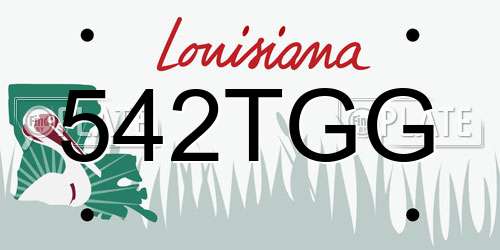 542TGG Louisiana License Plate