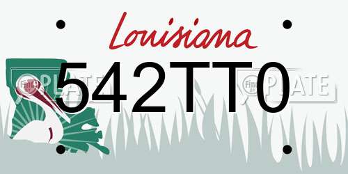 542TT0 Louisiana License Plate