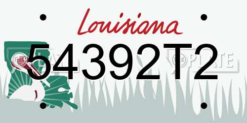 54392T2 Louisiana License Plate