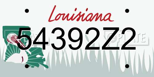 54392Z2 Louisiana License Plate