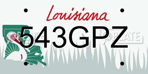 543GPZ Louisiana License Plate