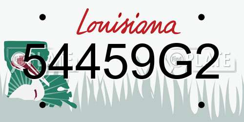 54459G2 Louisiana License Plate
