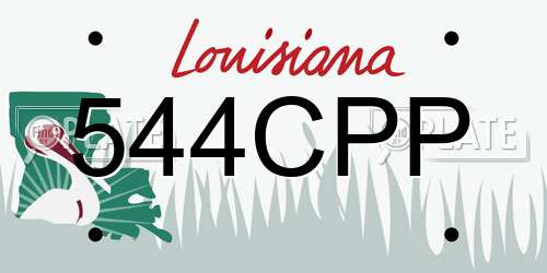 544CPP Louisiana License Plate