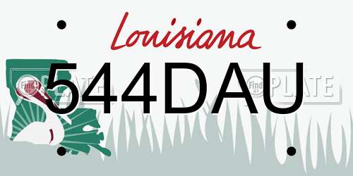 544DAU Louisiana License Plate