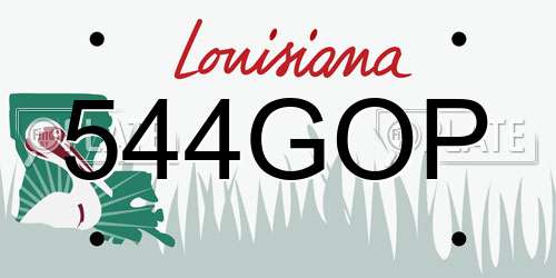 544GOP Louisiana License Plate