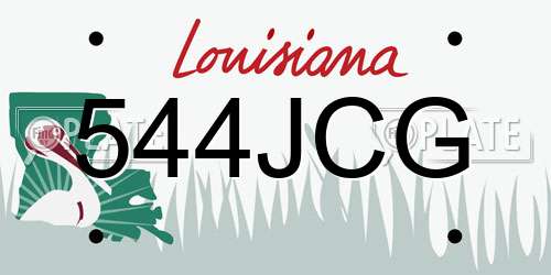 544JCG Louisiana License Plate