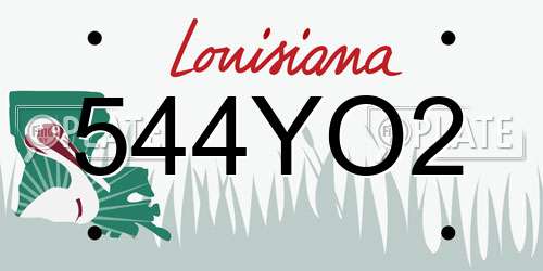 544YO2 Louisiana License Plate