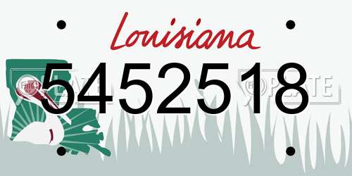 5452518 Louisiana License Plate