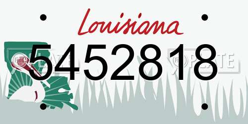 5452818 Louisiana License Plate
