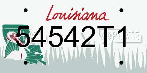 54542T1 Louisiana License Plate