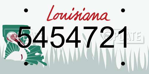 5454721 Louisiana License Plate