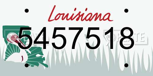 5457518 Louisiana License Plate