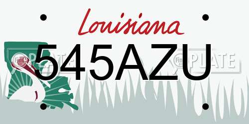 545AZU Louisiana License Plate