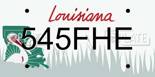 545FHE Louisiana License Plate