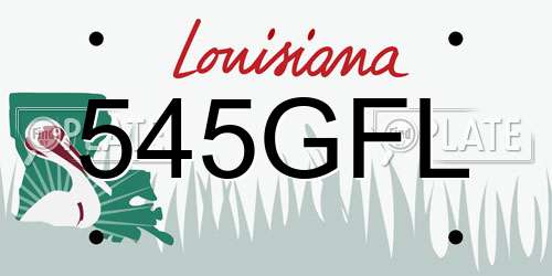 545GFL Louisiana License Plate