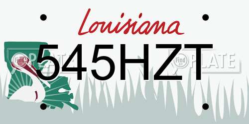 545HZT Louisiana License Plate