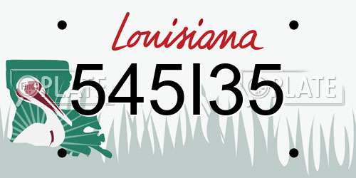 545I35 Louisiana License Plate