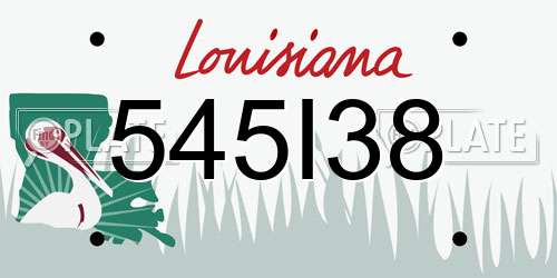 545I38 Louisiana License Plate