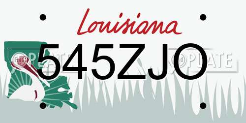 545ZJO Louisiana License Plate