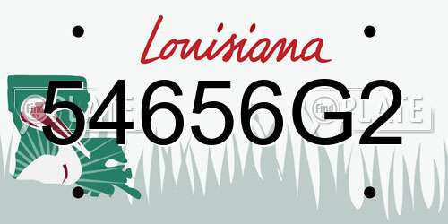 54656G2 Louisiana License Plate