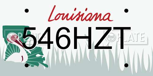 546HZT Louisiana License Plate