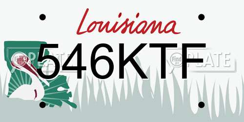 546KTF Louisiana License Plate