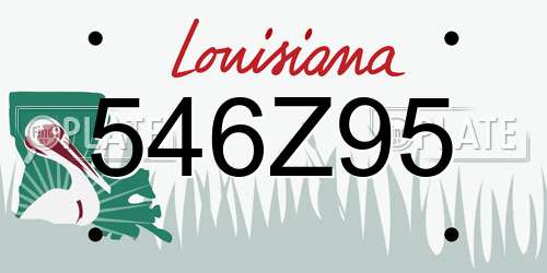 546Z95 Louisiana License Plate
