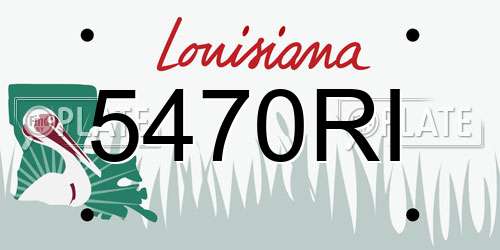 5470RI Louisiana License Plate