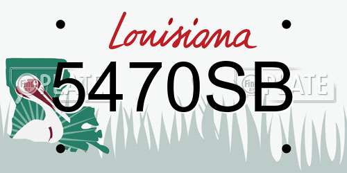 5470SB Louisiana License Plate