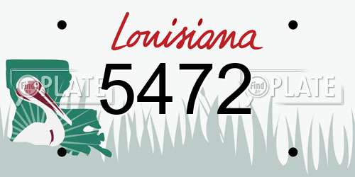 5472 Louisiana License Plate