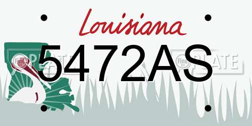 5472AS Louisiana License Plate