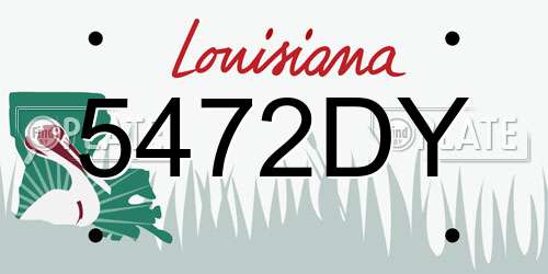 5472DY Louisiana License Plate