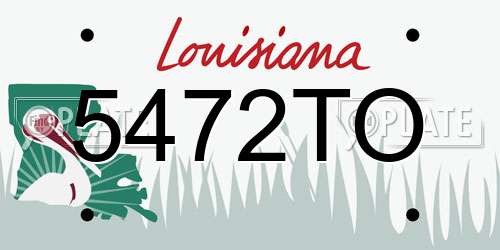 5472TO Louisiana License Plate