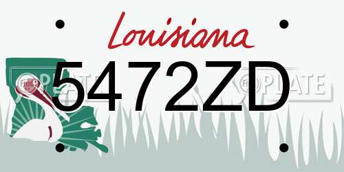 5472ZD Louisiana License Plate
