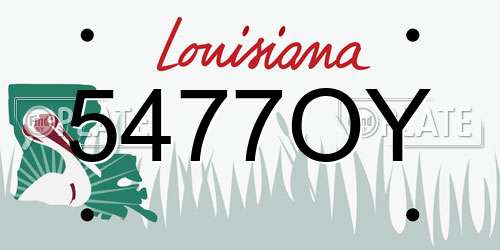 5477OY Louisiana License Plate