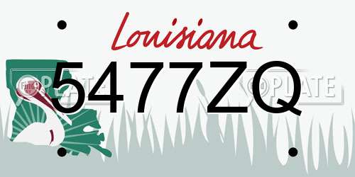 5477ZQ Louisiana License Plate