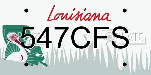 547CFS Louisiana License Plate