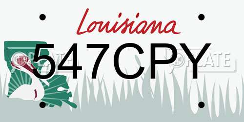 547CPY Louisiana License Plate