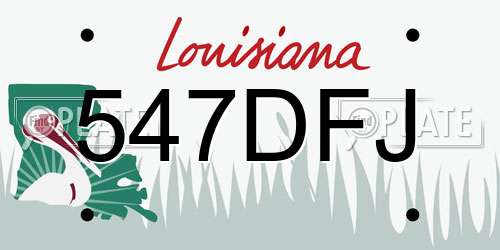 547DFJ Louisiana License Plate