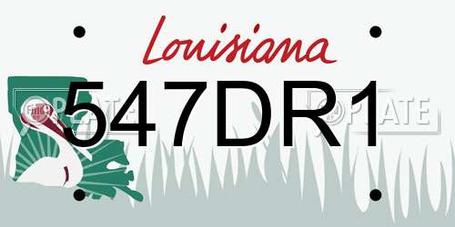 547DR1 Louisiana License Plate