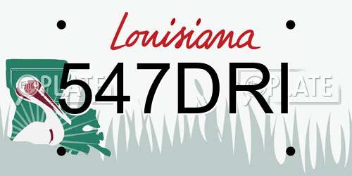 547DRI Louisiana License Plate